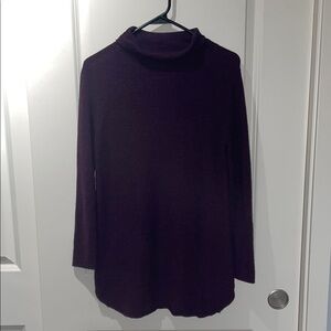100% merino wool Plum Colored  Sweater Eileen fisher tunic length